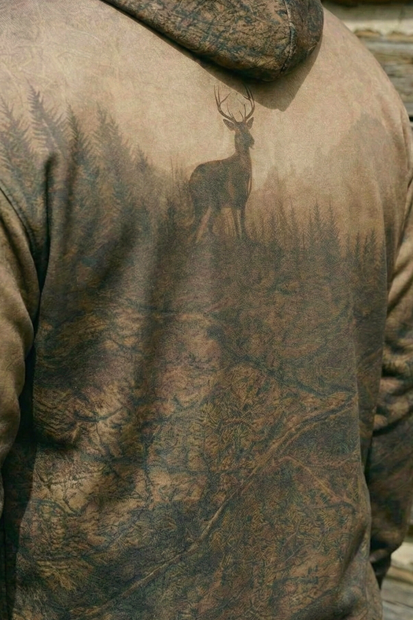Hunter Fleece Hoodie - Mountain Ridge Deer Silhouette – LT3V