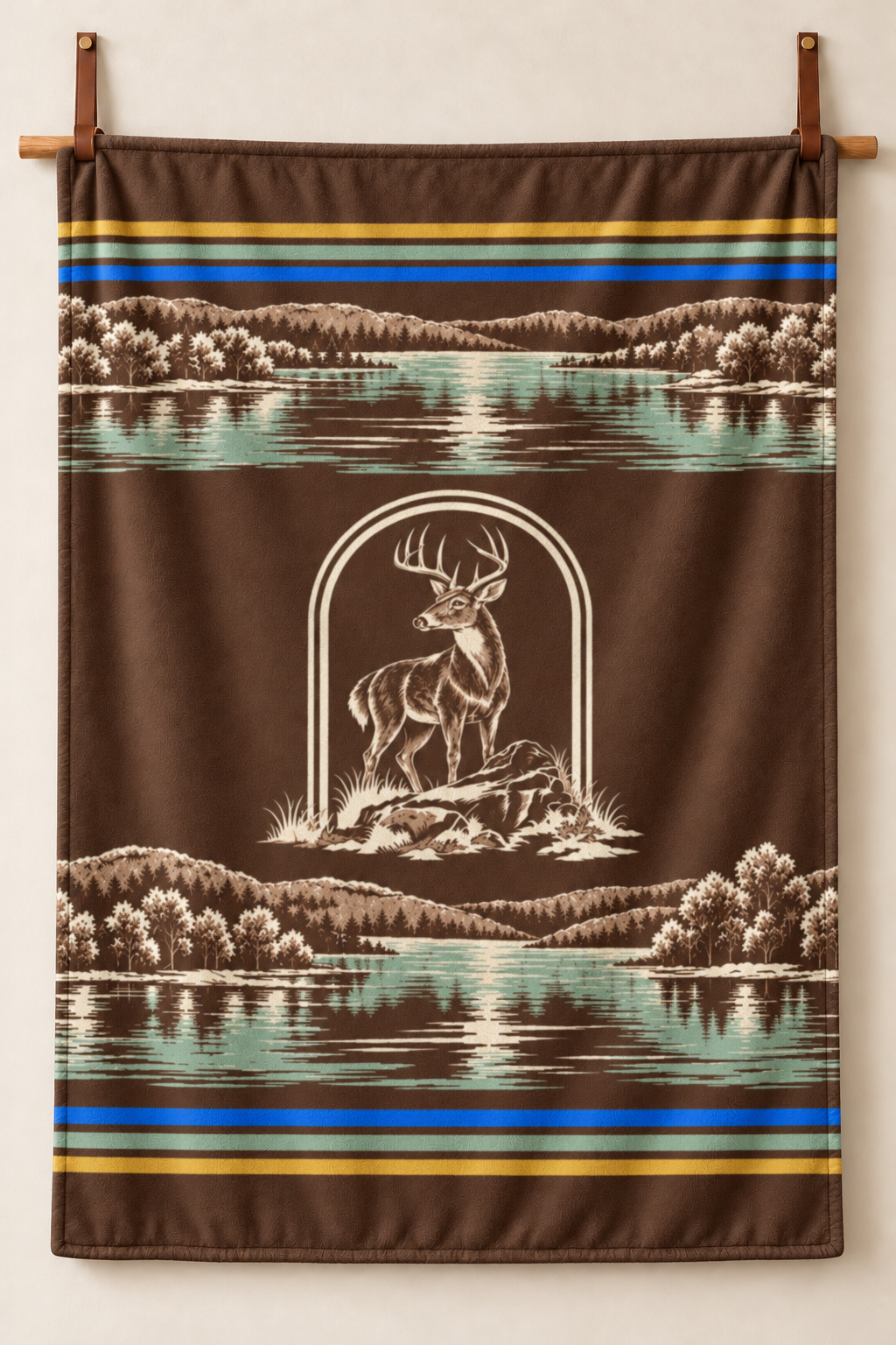 Lakeside Toile Whitetail Fleece Throw