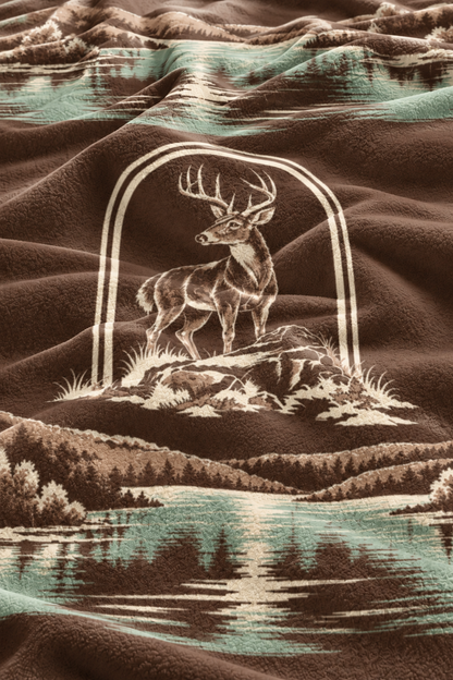 Lakeside Toile Whitetail Fleece Throw