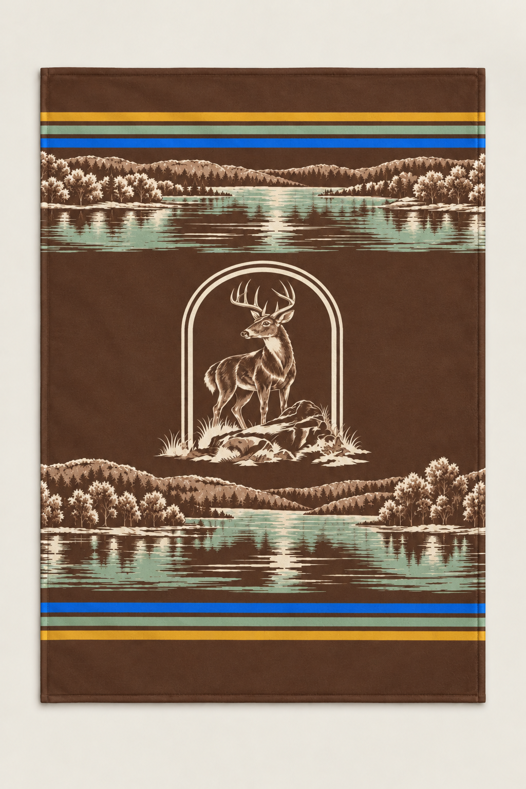 Lakeside Toile Whitetail Fleece Throw