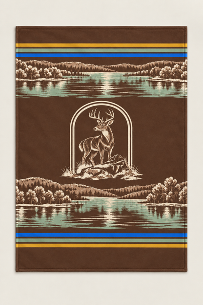 Lakeside Toile Whitetail Fleece Throw