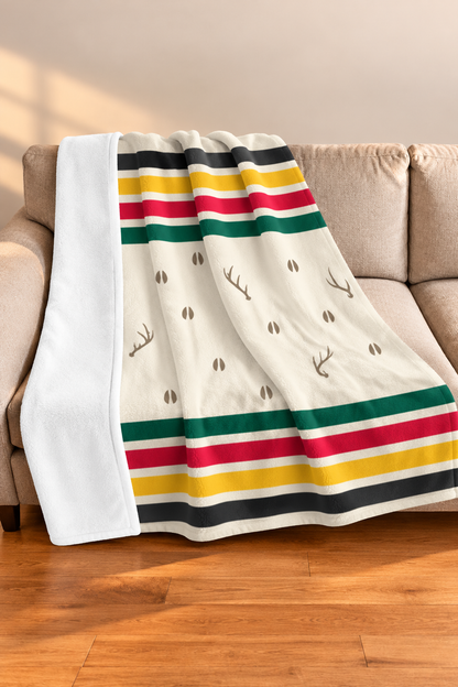 Camp Stripe Whitetail Tracks Fleece Throw