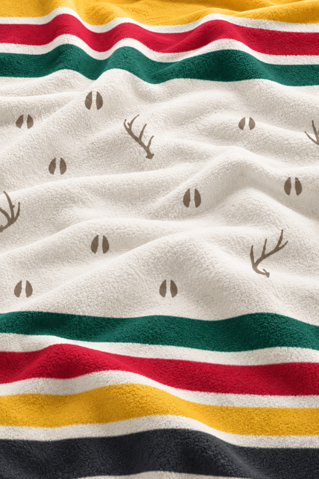 Camp Stripe Whitetail Tracks Fleece Throw