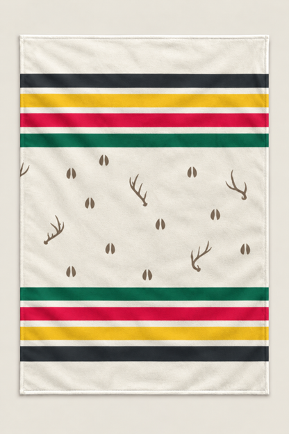 Camp Stripe Whitetail Tracks Fleece Throw