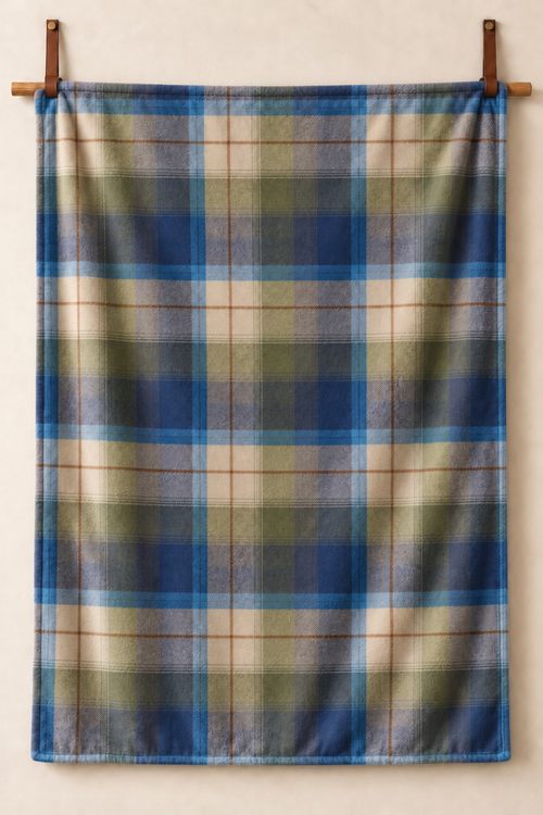 Blue Ridge Flannel Plaid Fleece Throw