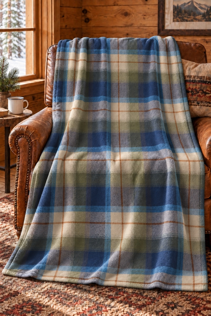 Blue Ridge Flannel Plaid Fleece Throw
