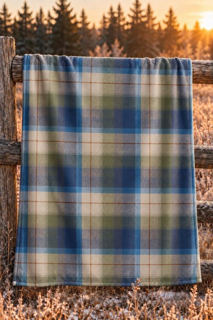 Blue Ridge Flannel Plaid Fleece Throw