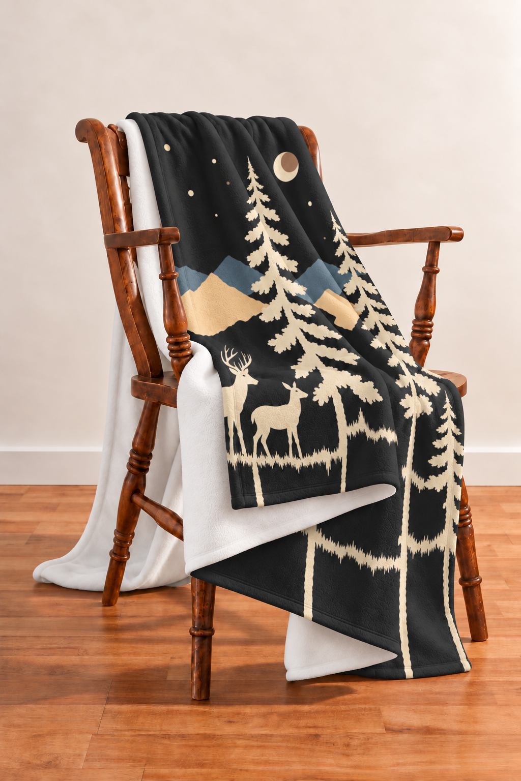 Moonlit Pines Whitetail Fleece Throw