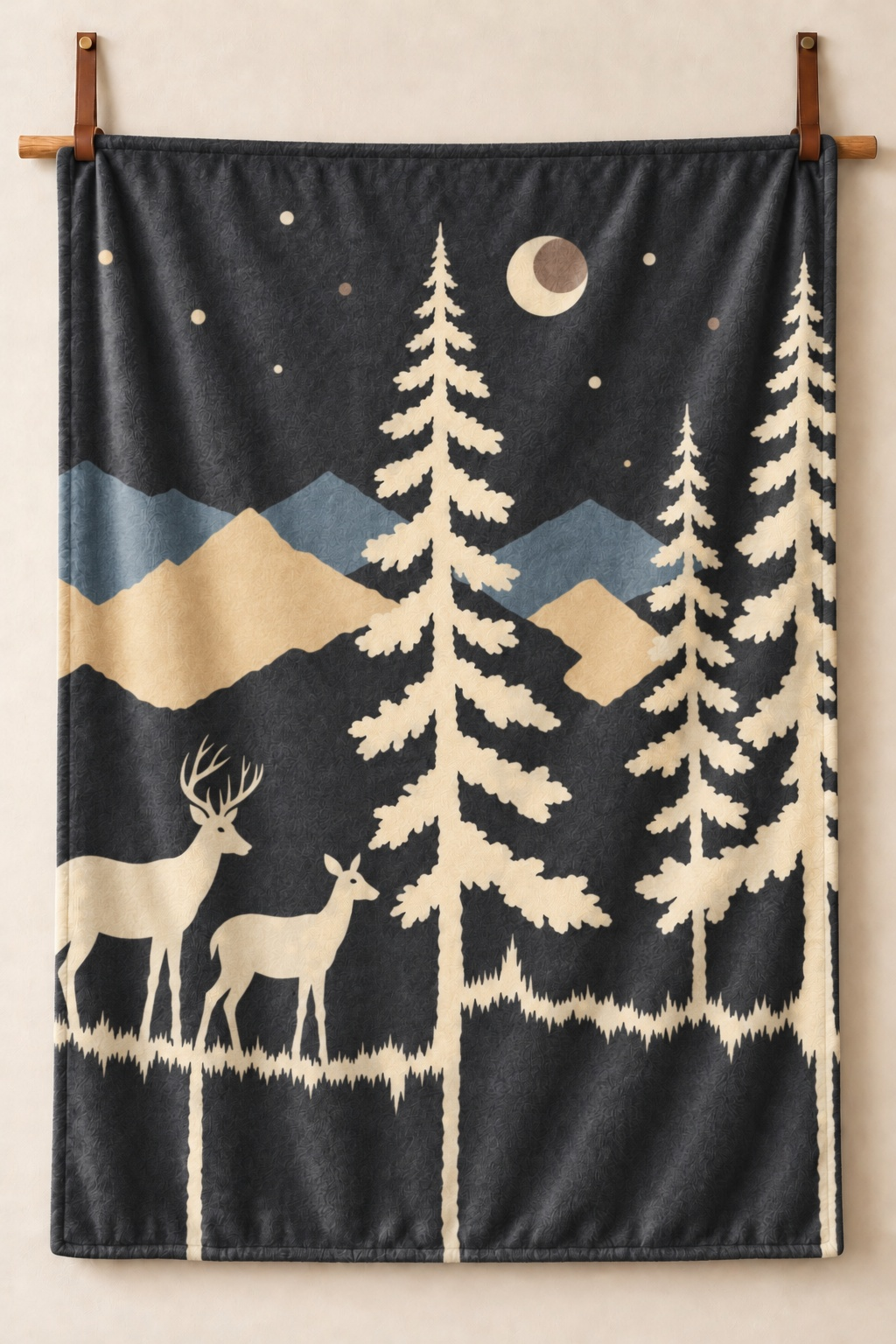Moonlit Pines Whitetail Fleece Throw
