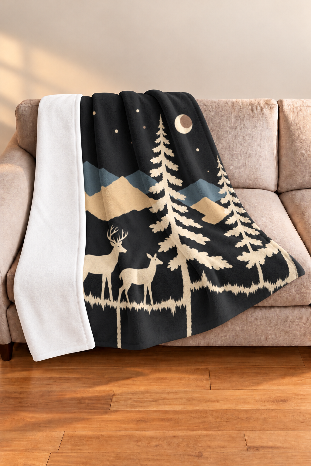 Moonlit Pines Whitetail Fleece Throw