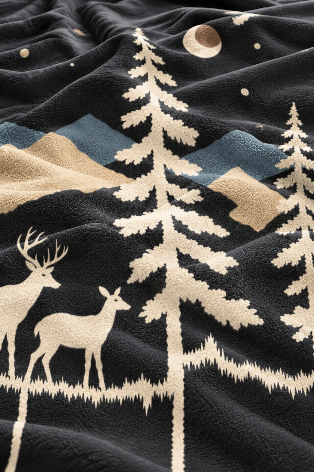 Moonlit Pines Whitetail Fleece Throw