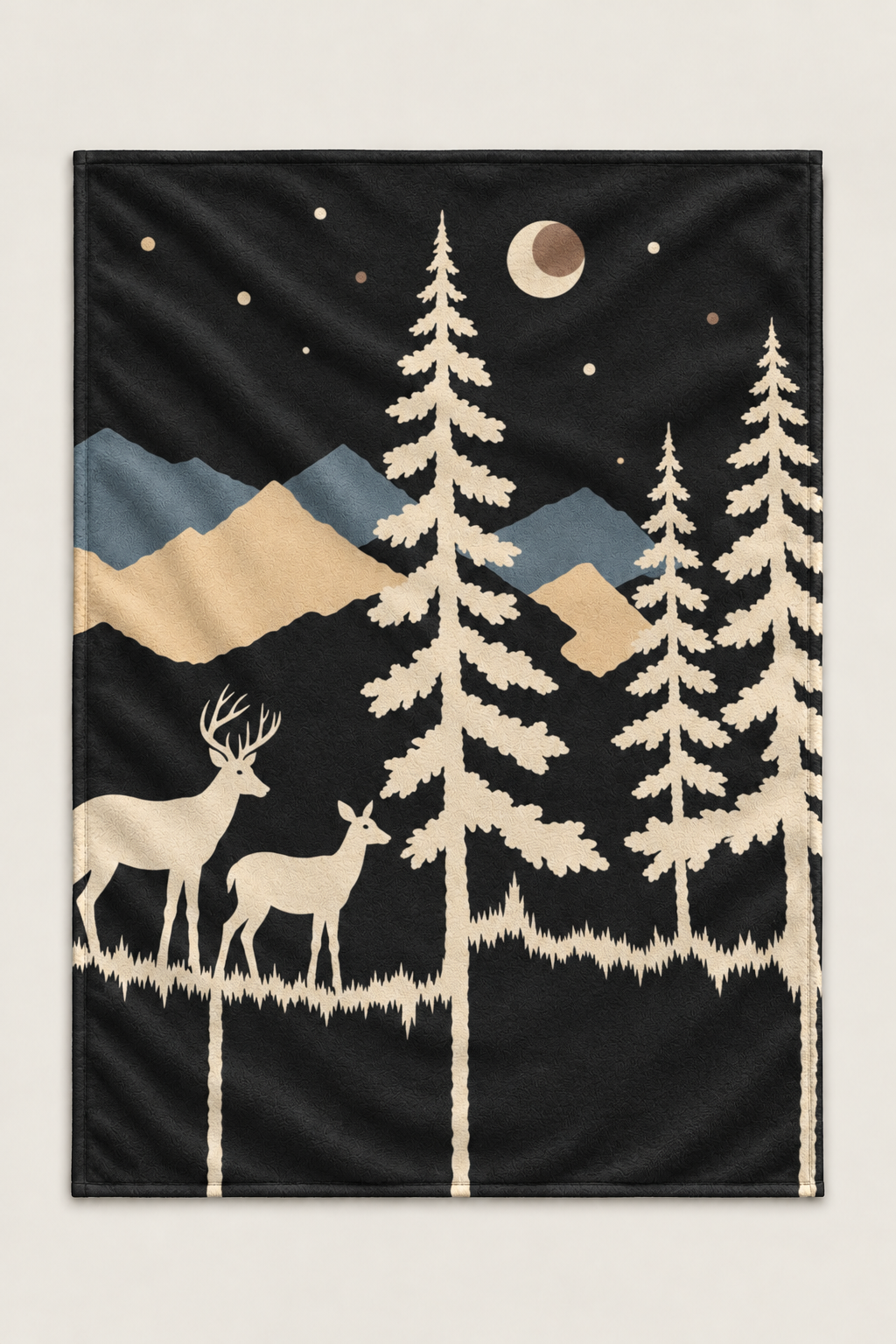 Moonlit Pines Whitetail Fleece Throw