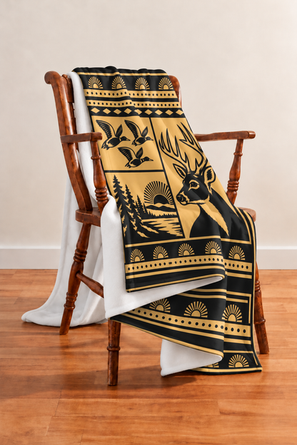 Golden Lodge Whitetail and Mallard Fleece Throw