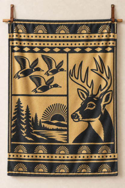 Golden Lodge Whitetail and Mallard Fleece Throw