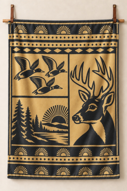 Golden Lodge Whitetail and Mallard Fleece Throw
