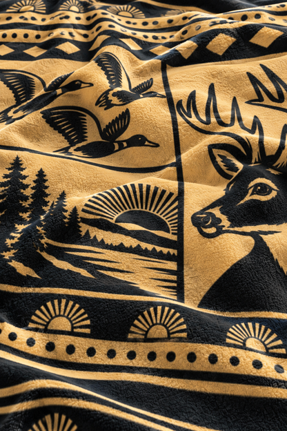 Golden Lodge Whitetail and Mallard Fleece Throw