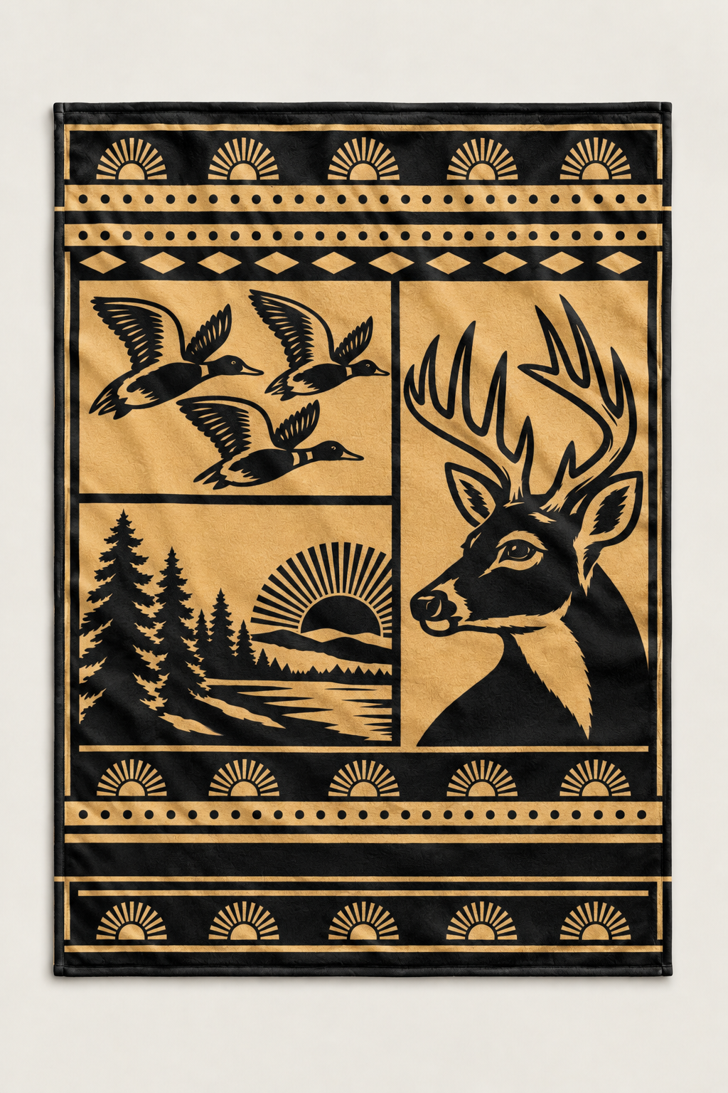 Golden Lodge Whitetail and Mallard Fleece Throw