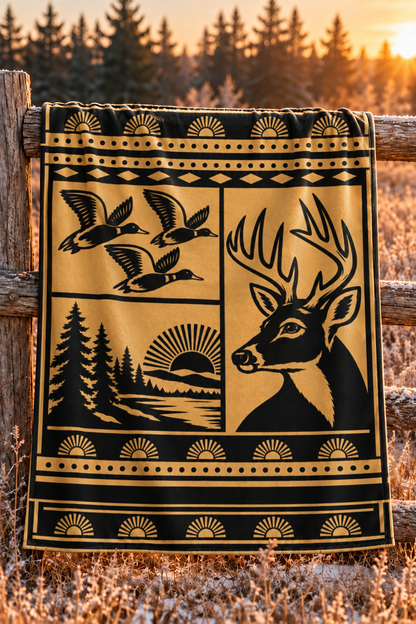 Golden Lodge Whitetail and Mallard Fleece Throw