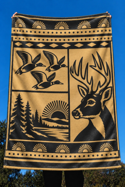 Golden Lodge Whitetail and Mallard Fleece Throw