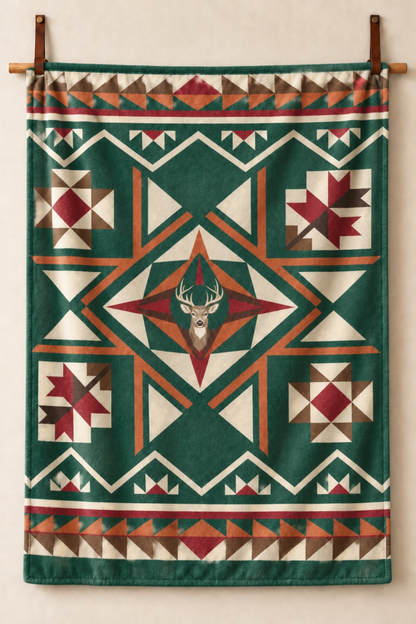 Evergreen Star Whitetail Fleece Throw