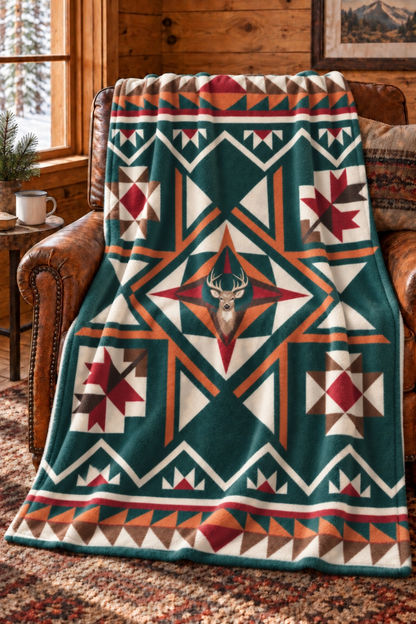 Evergreen Star Whitetail Fleece Throw
