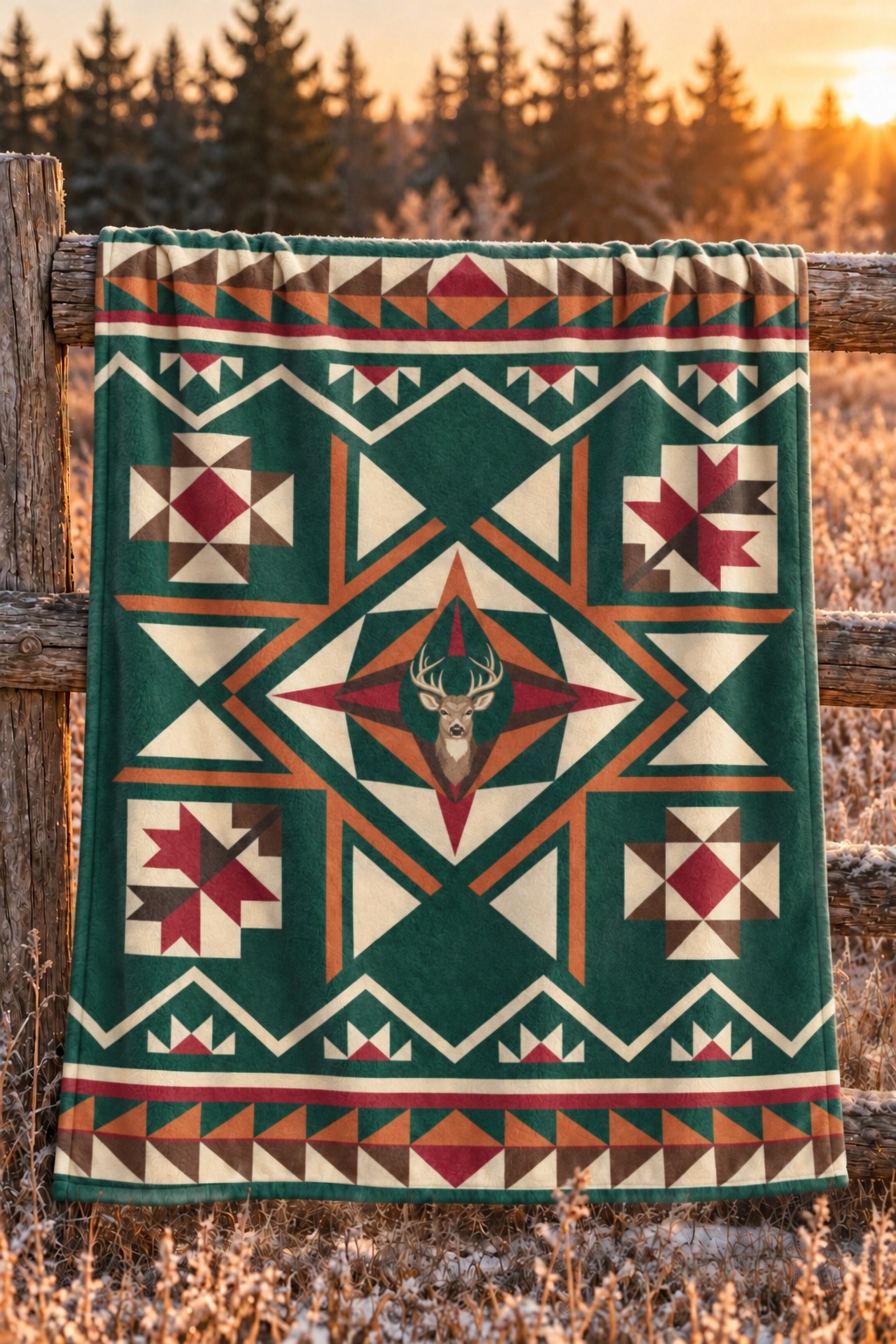 Evergreen Star Whitetail Fleece Throw