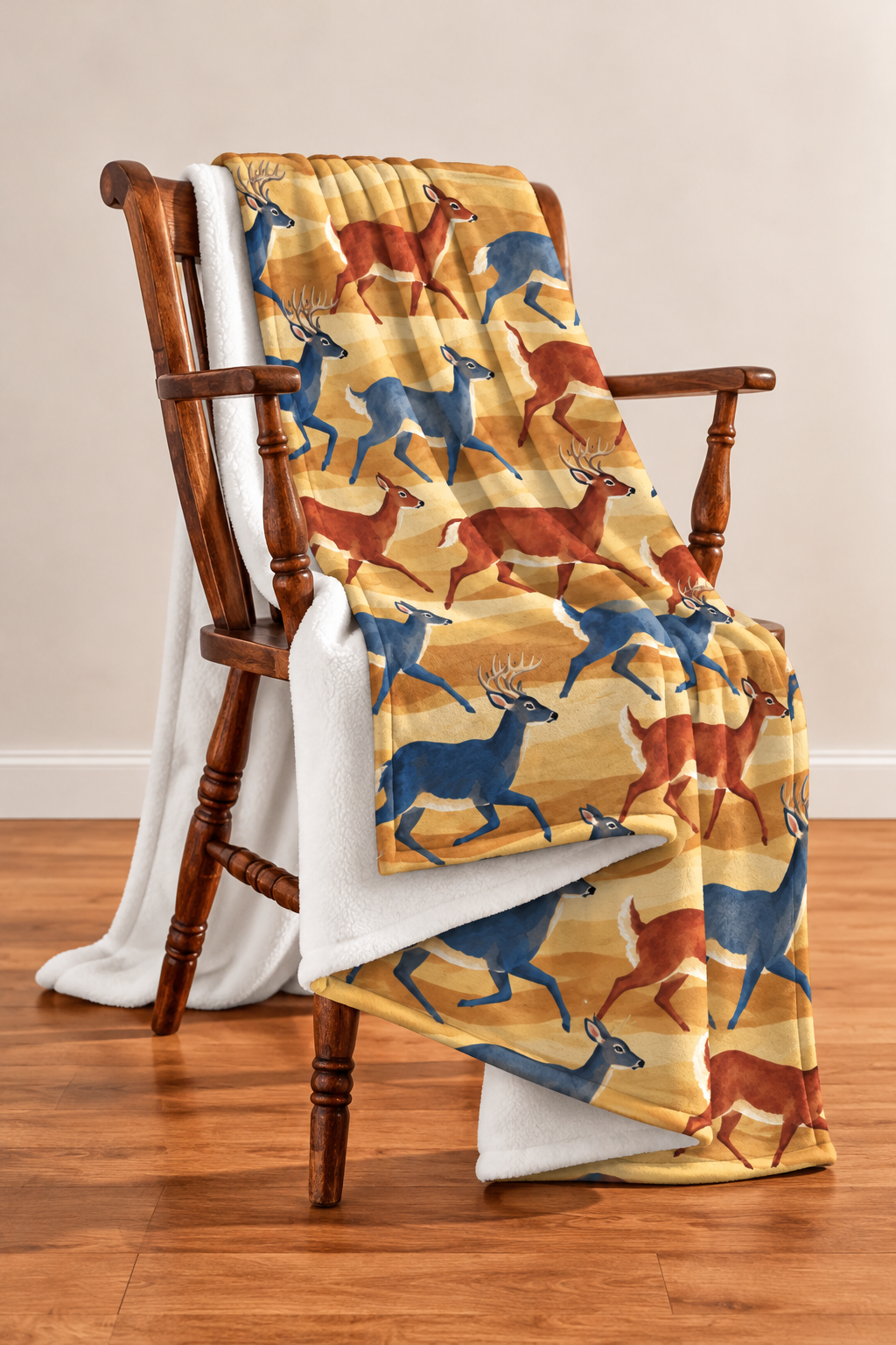 Sunrise Run Whitetail Herd Fleece Throw