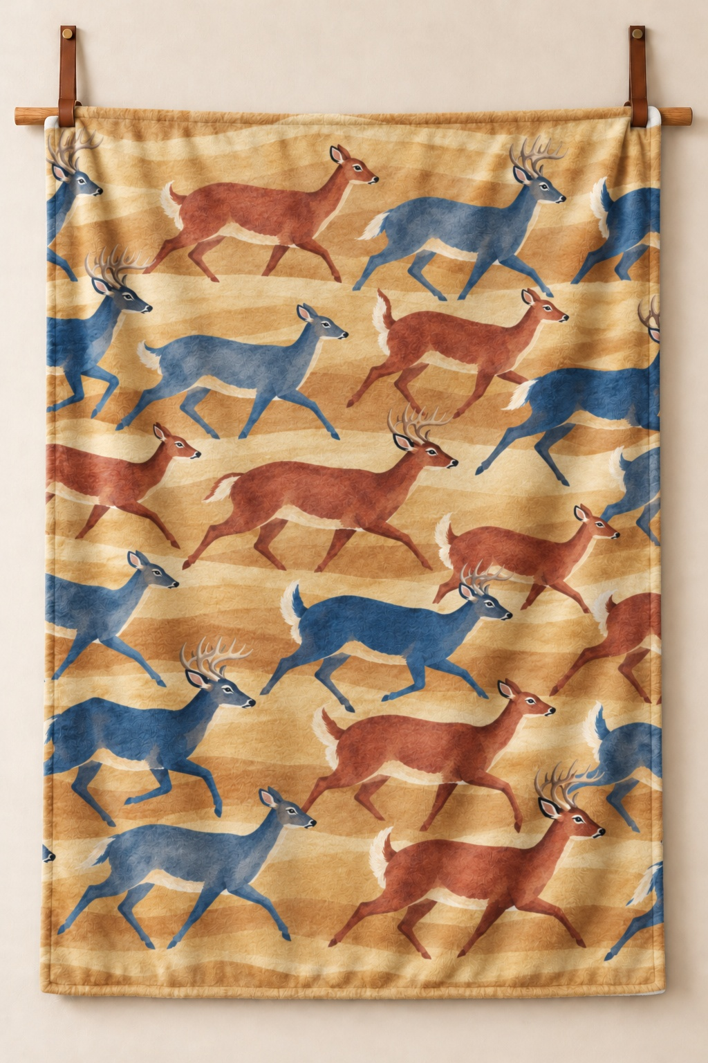 Sunrise Run Whitetail Herd Fleece Throw