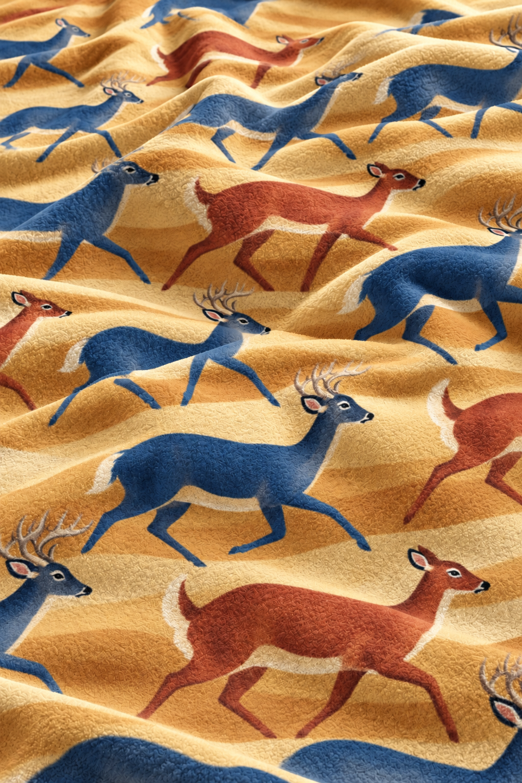 Sunrise Run Whitetail Herd Fleece Throw