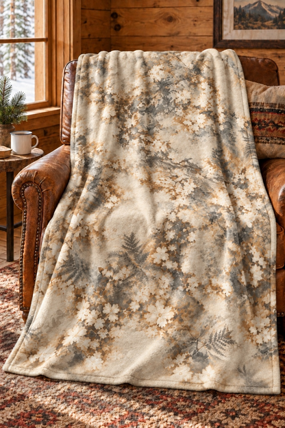 Wild Dogwood Camo Fleece Throw