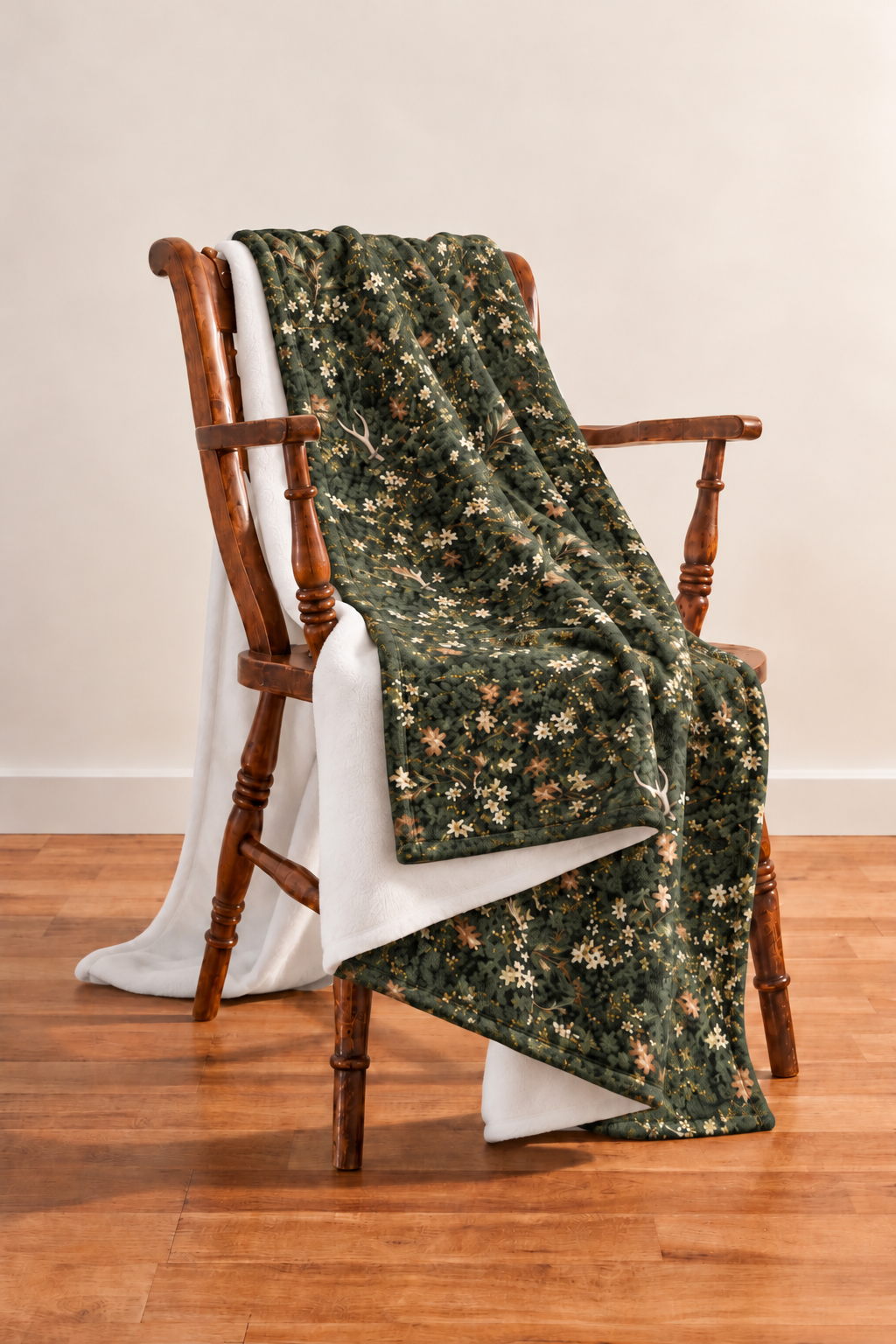 Evergreen Forest Floor Fleece Throw