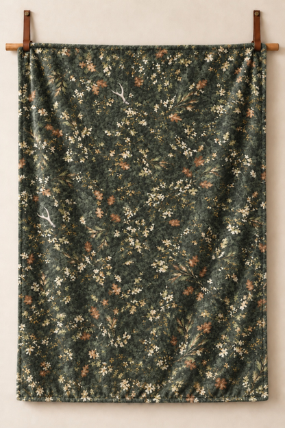 Evergreen Forest Floor Fleece Throw