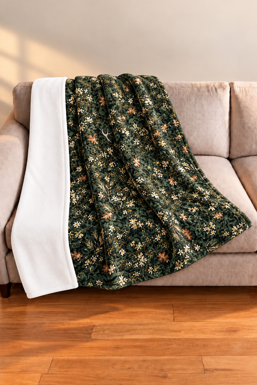 Evergreen Forest Floor Fleece Throw