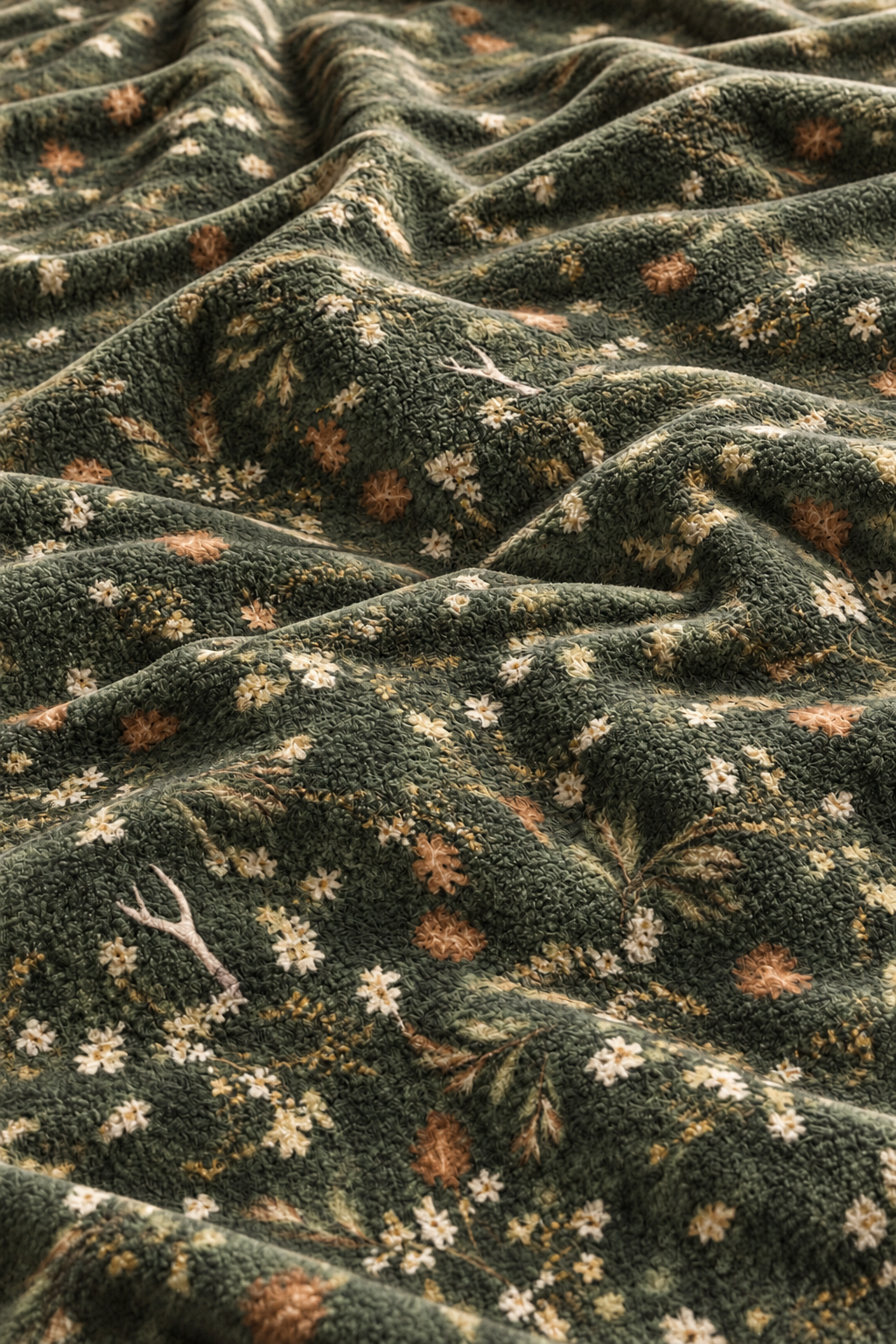 Evergreen Forest Floor Fleece Throw