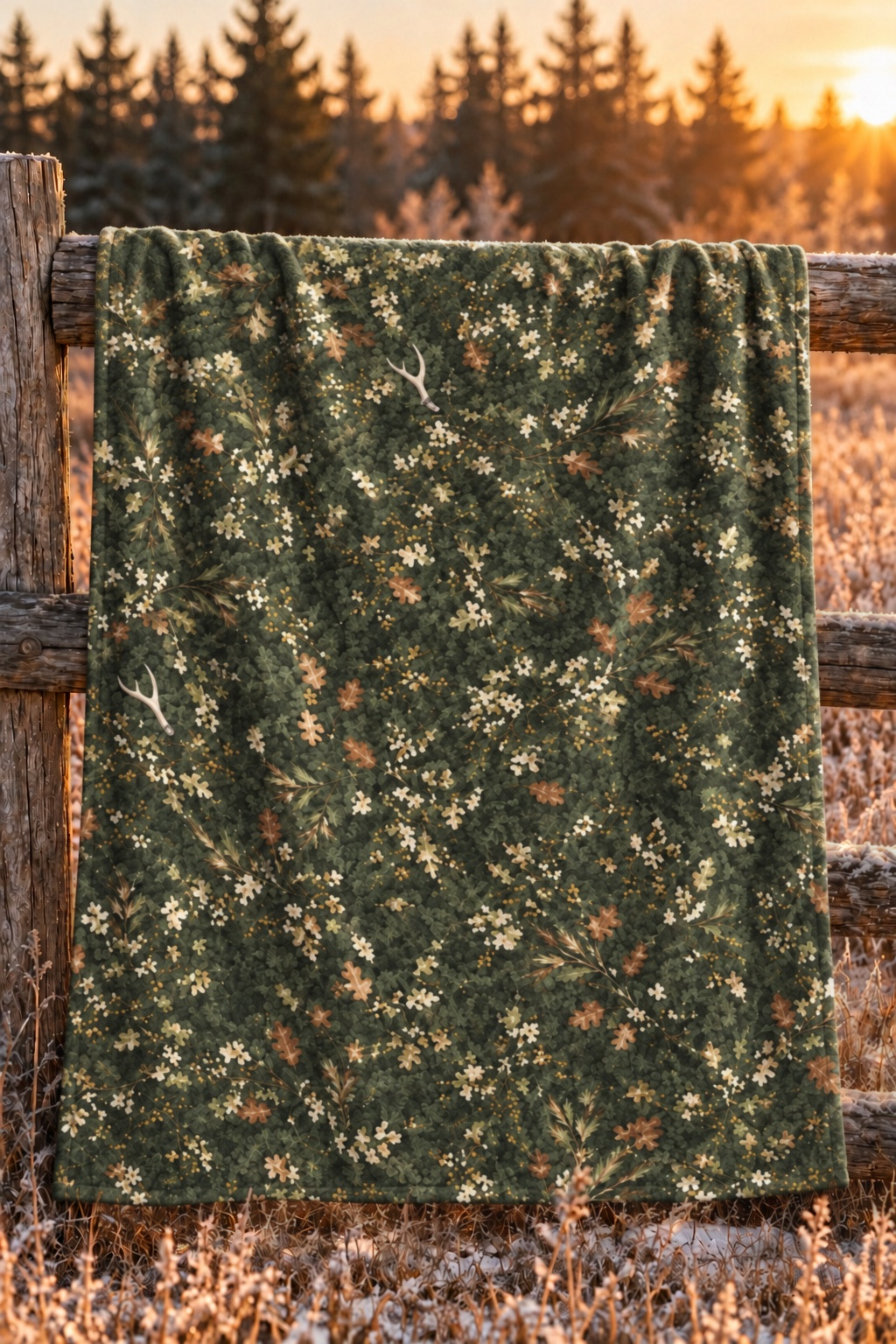 Evergreen Forest Floor Fleece Throw