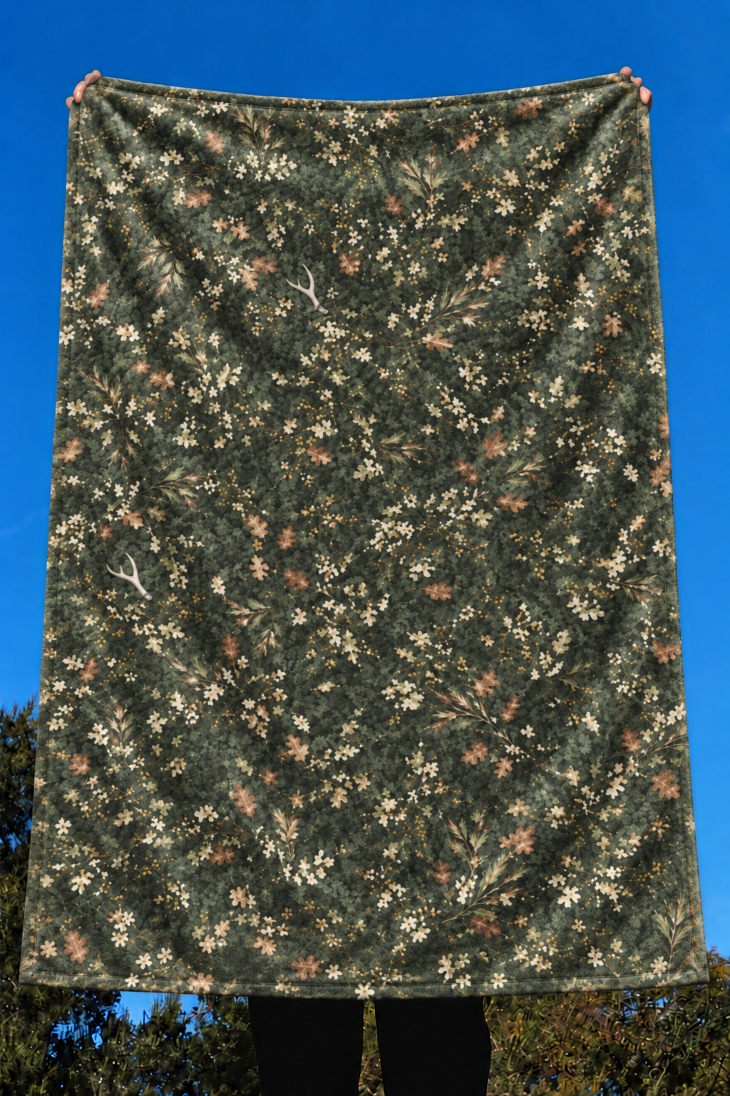 Evergreen Forest Floor Fleece Throw