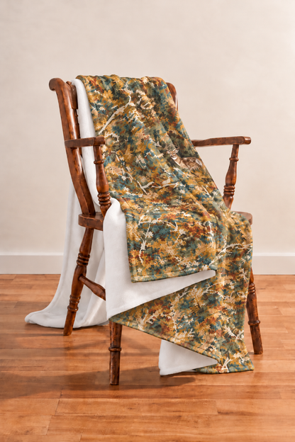 Autumn Canopy Camo Fleece Throw
