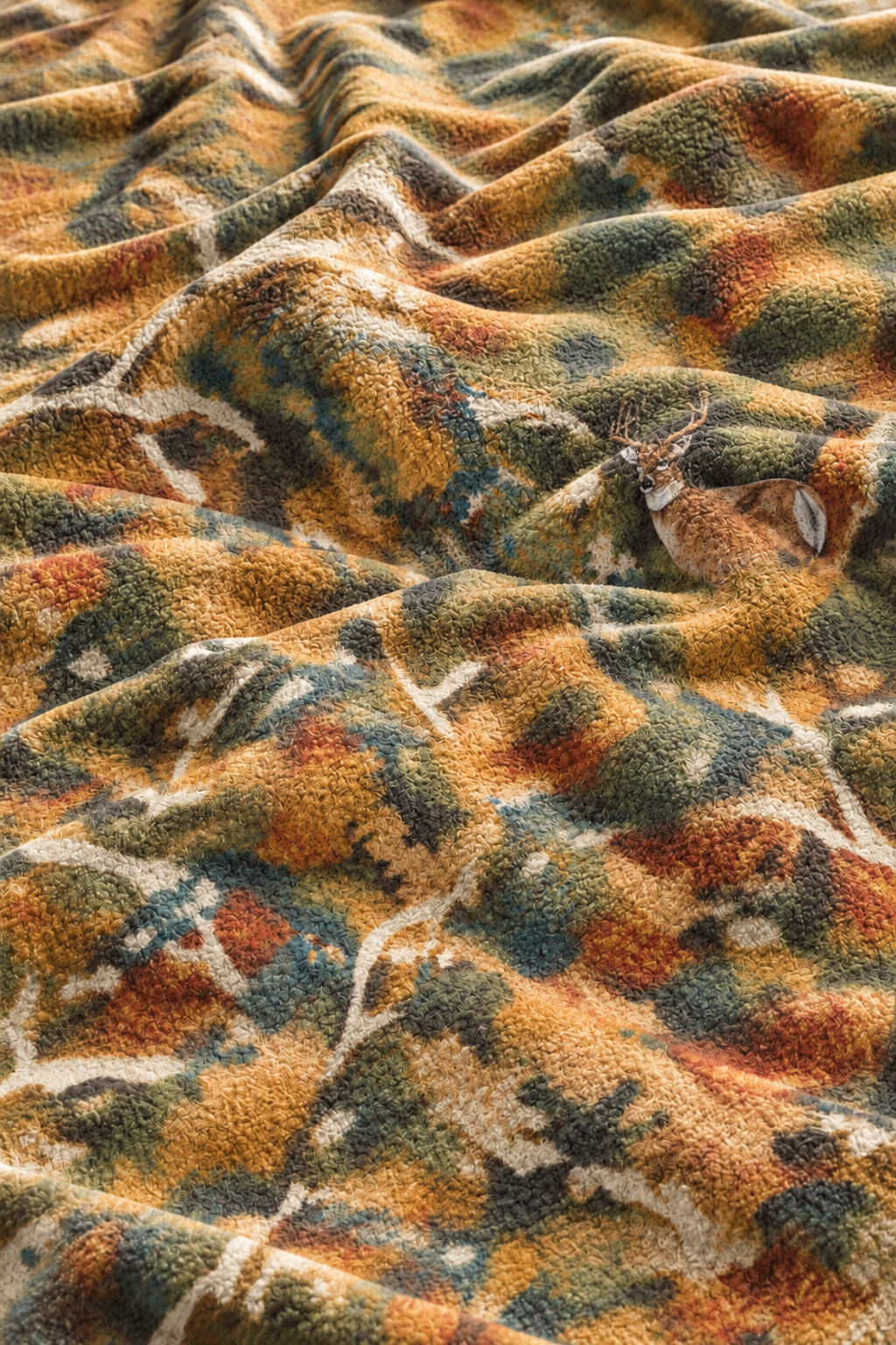 Autumn Canopy Camo Fleece Throw