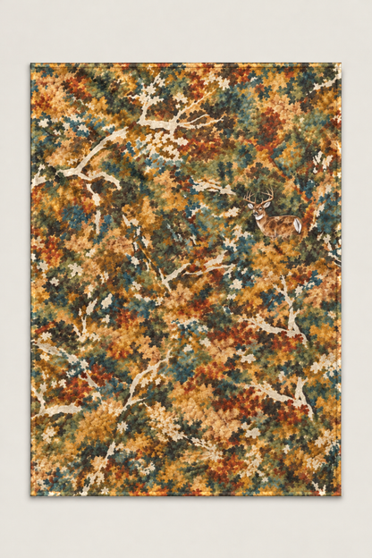 Autumn Canopy Camo Fleece Throw