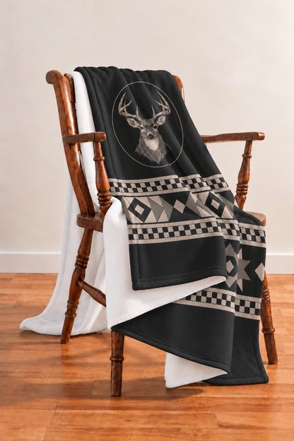 Charcoal Lodge Whitetail Medallion Fleece Throw