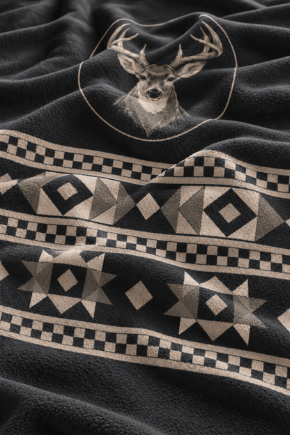 Charcoal Lodge Whitetail Medallion Fleece Throw