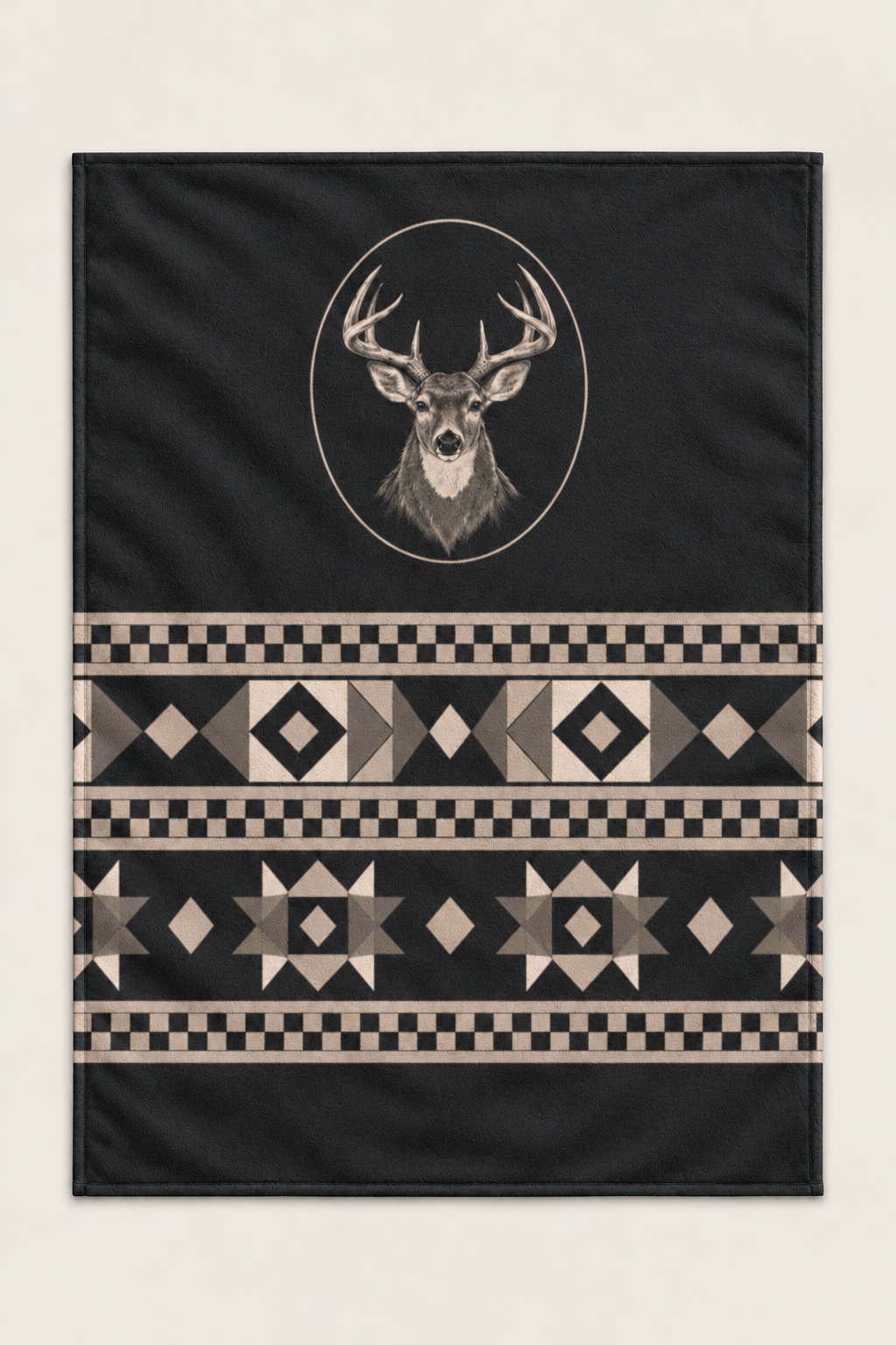 Charcoal Lodge Whitetail Medallion Fleece Throw