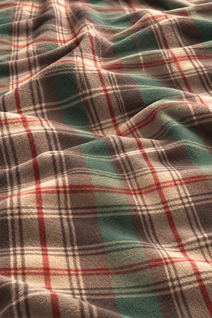 Hunter Green Tartan Fleece Throw