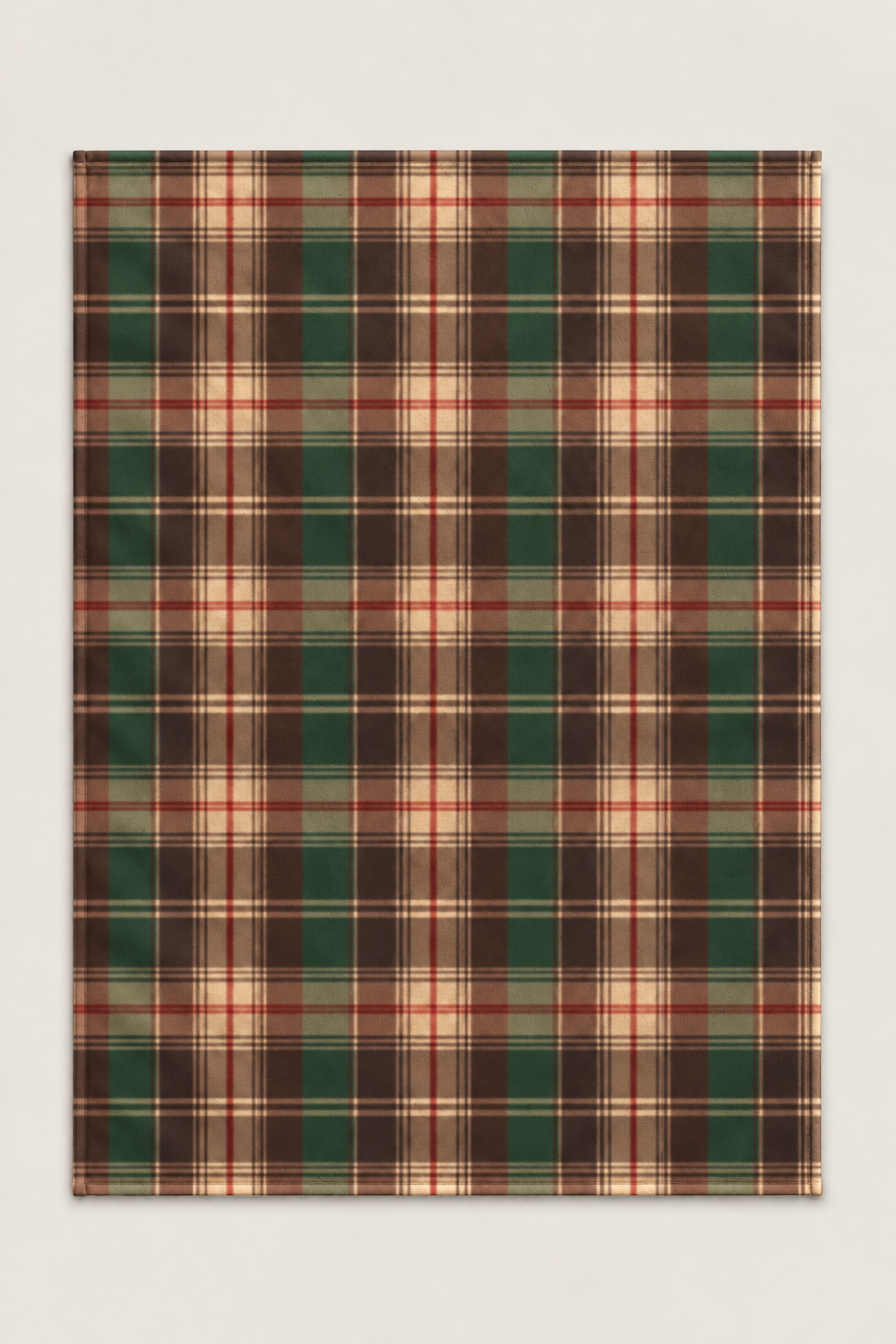 Hunter Green Tartan Fleece Throw