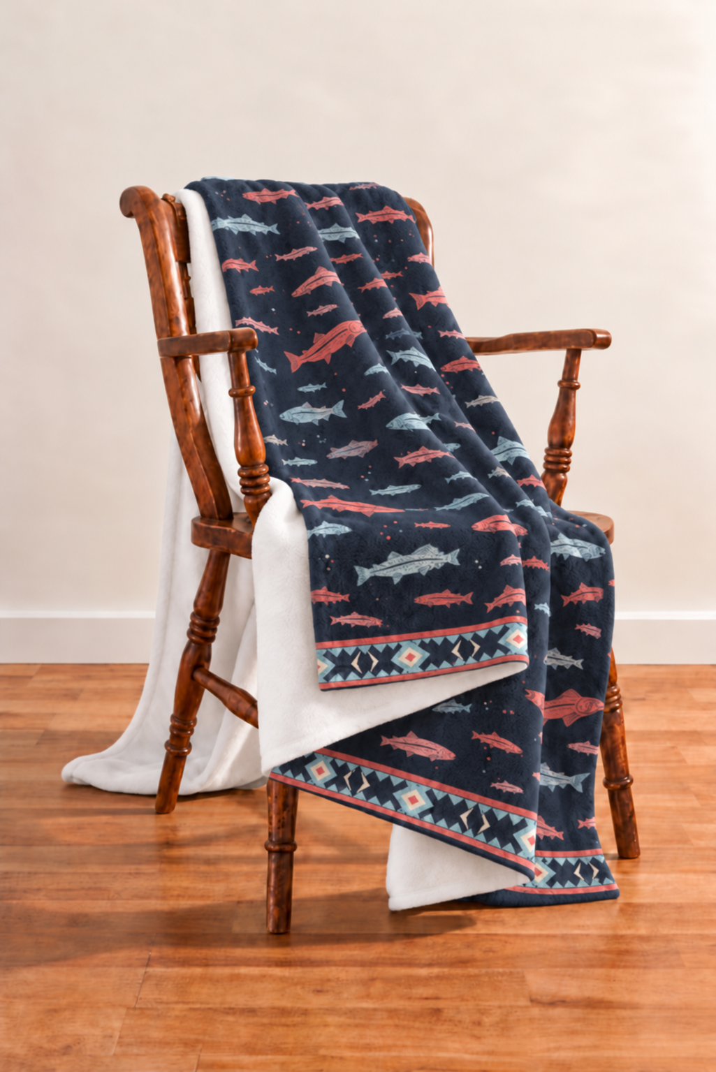 Rainbow Trout Drift Fleece Throw