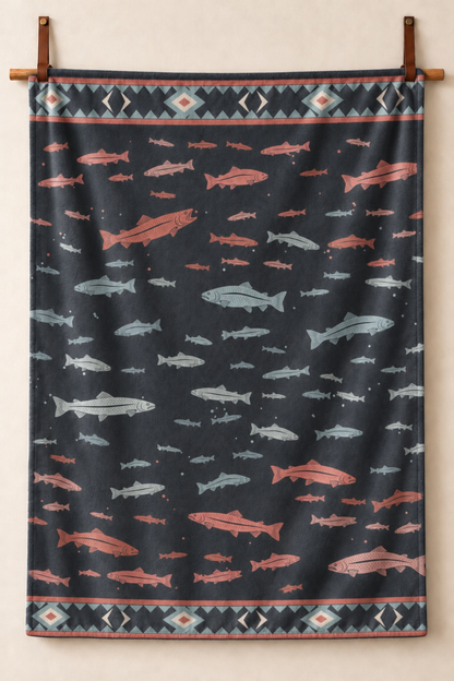Rainbow Trout Drift Fleece Throw
