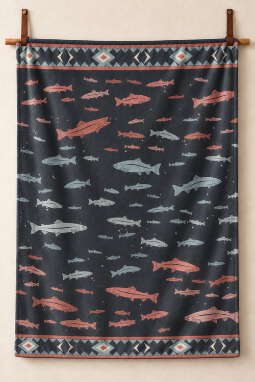 Rainbow Trout Drift Fleece Throw