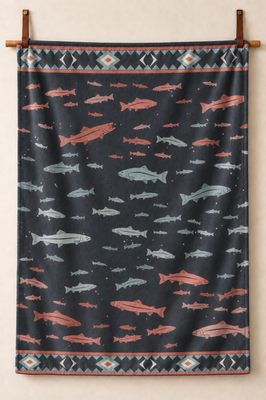 Rainbow Trout Drift Fleece Throw