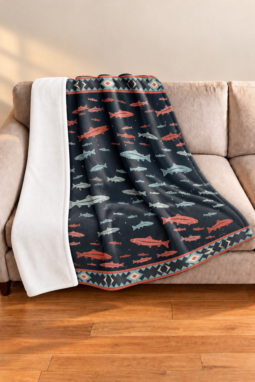 Rainbow Trout Drift Fleece Throw