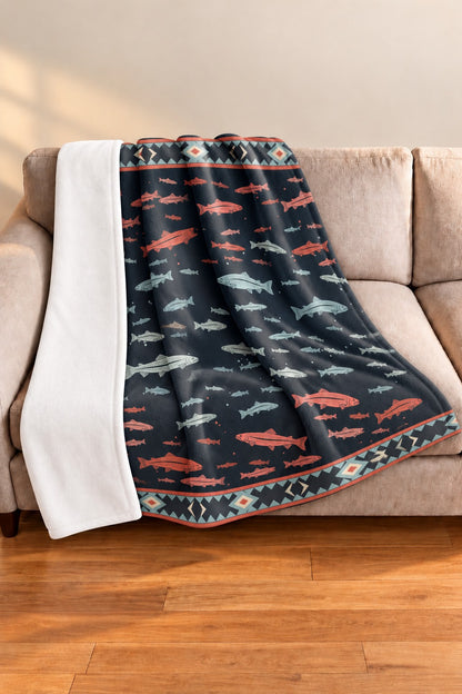 Rainbow Trout Drift Fleece Throw